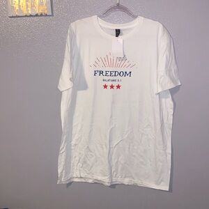 NWT Galatians 5:1 Biblical Jesus White Short Sleeve Shirt